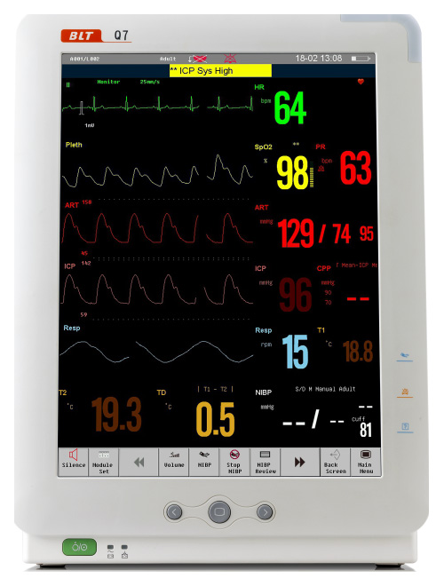 Pohled na zařízení pacientský modulární monitor BLT Q7
