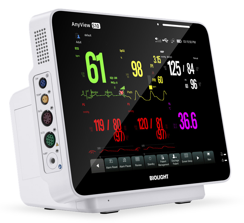 Pohled na zařízení Kompaktní pacientský monitor BLT s10